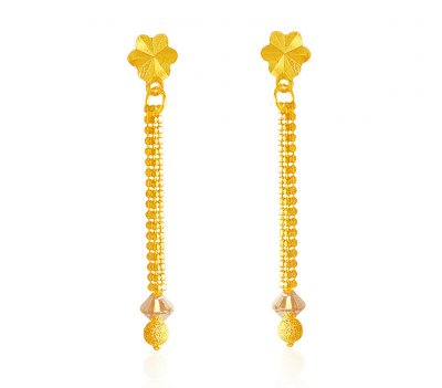 Two Tone Earrings (22K Gold) ( Long Earrings )