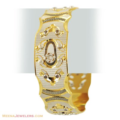 22K CZ Two Tone Bangle(1 Pc) ( Two Tone Bangles )