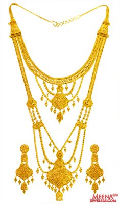 22k Gold 2 in 1 Necklace Set ( Bridal Necklace Sets )