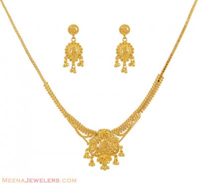 Gold Fancy Necklace Set ( Light Sets )