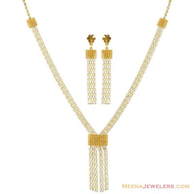 22k Rhodium Necklace Set ( Light Sets )