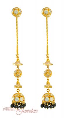 22Kt Gold Long Earrings ( Exquisite Earrings )