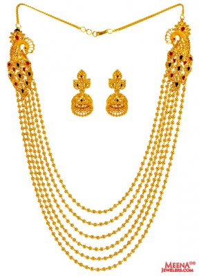 22 Kt Designer Polki Diamond Set ( Diamond Necklace Sets )