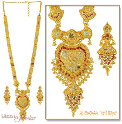 22K Gold Patta with color work ( Bridal Necklace Sets )