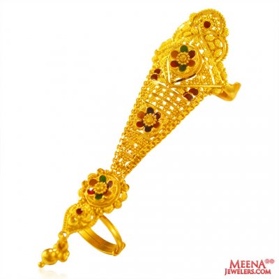 22K Gold Exquisite Long Ring ( Ladies Gold Ring )