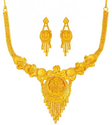 22kt Gold Necklace Earring Set ( Light Sets )