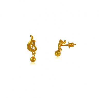 Designer 22 Kt Gold Earrings ( 22 Kt Gold Tops )