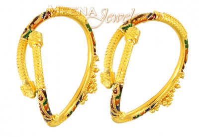 22Kt Gold Enamel Bangle ( Kada) ( Kadas )