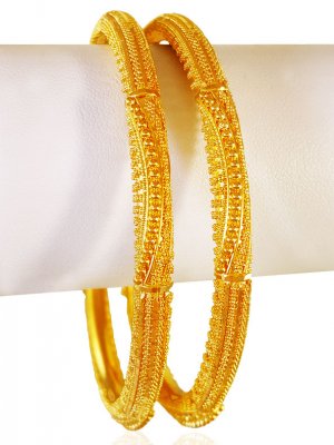 22KT Gold Filigree Bangles(2pcs) ( Gold Bangles )