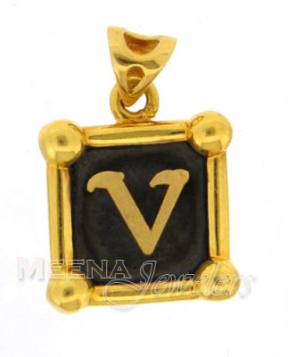 22Kt Initial ( V) Pendant ( Initial Pendants )