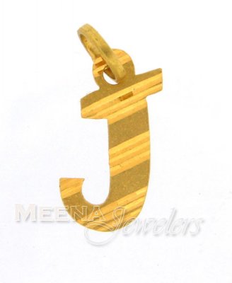 22Kt Initial Pendant (J) ( Initial Pendants )