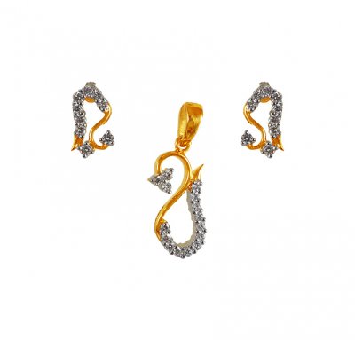 18K Gold Diamond Pendant Set  ( Diamond Pendant Sets )