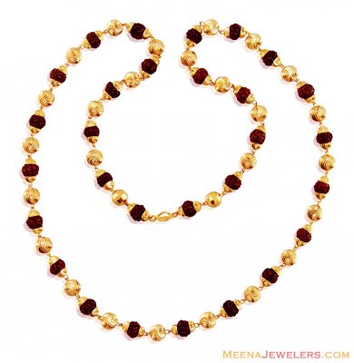 Designer 22K Gold Rudraksh Mala ( Men`s Gold Chains )