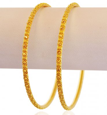 Designer 22K Gold Filigree Bangles ( Gold Bangles )