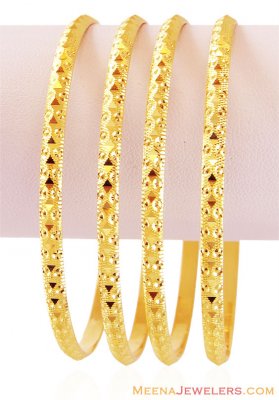 Fancy 22K Gold Bangles (4 Pc) ( Set of Bangles )