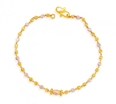 22K Gold Two Tone Bracelet ( Ladies Bracelets )