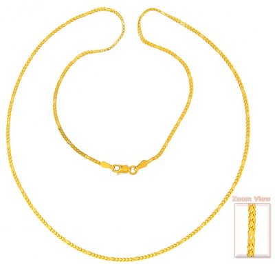 Gold Foxtail Chain (20 Inch) - ChPl3847 - 22Kt Gold Foxtail Chain.