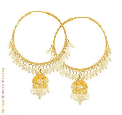 22Kt Gold Jhumkas (Hoops) ( Hoop Earrings )