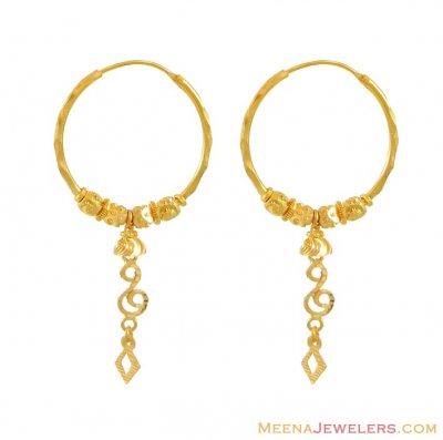 Yellow Gold Hoops ( Earrings) ( Hoop Earrings )