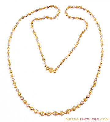 Two Tone Gold Chain (24 Inches) - ChLo16440 - 22K Gold ladies chain ...