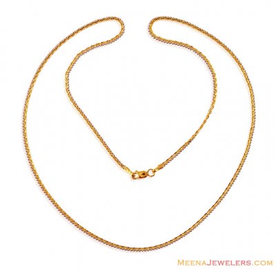 22K Gold Two Tone Chain ( 22Kt Gold Fancy Chains )