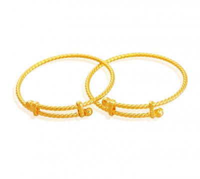 Adjustable 22K Baby Kada (2PC) ( Baby Bangles )