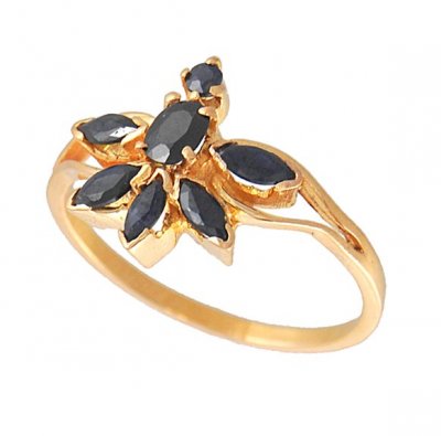 Gold Ring with Sapphire ( Ladies Rings with Precious Stones )