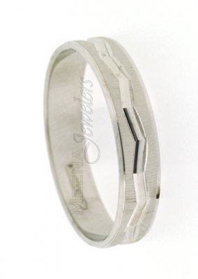 18Kt White Gold Designer Wedding Band ( Wedding Bands )