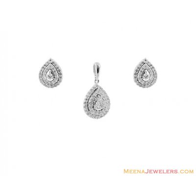 Gold Diamond Pendant Set 18K ( Diamond Pendant Sets )