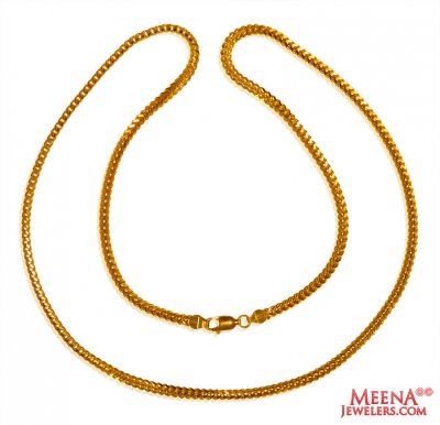 22K Gold Fox Chain (22 Inches) ( Plain Gold Chains )