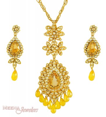 22K Antique Designer Necklace ( Antique Necklace Sets )