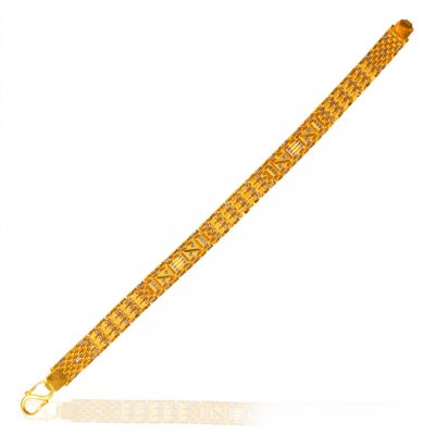 22K Gold 2 Tone Link Bracelet ( Men`s Bracelets )