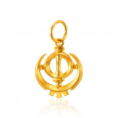 22K Gold Khanda Pendant ( Khanda Pendants )