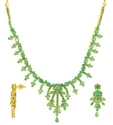 Designer Emerald Necklace Set ( Emerald Necklace Sets )