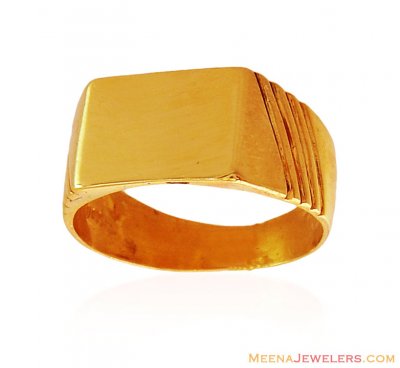 Square Shaped Mens 22K Ring  ( Mens Gold Ring )