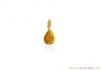 22K OM Gold Pendant (Oval) ( Om Pendants )