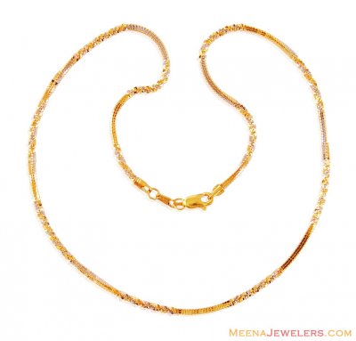22K Two Tone Chain (16In) ( 22Kt Gold Fancy Chains )