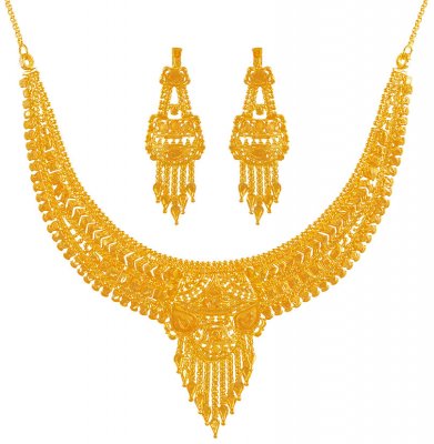 Gold Necklace Earring Set ( 22 Kt Gold Sets )