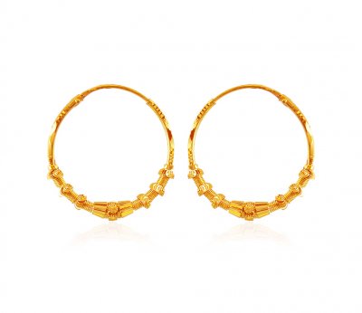 Bali Earrings 22K Gold  ( Hoop Earrings )
