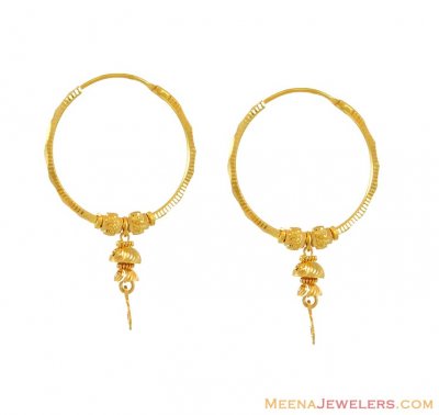 Yellow Gold Bali (22k) - ErHp8351 - 22K yellow gold bali (earrings ...