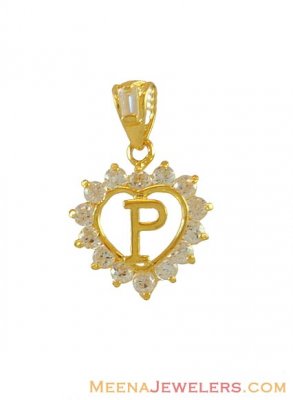 Heart Shaped Initial Pendant(p) ( Initial Pendants )