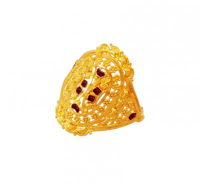 Meenakari Gold Ring 22K ( Ladies Gold Ring )