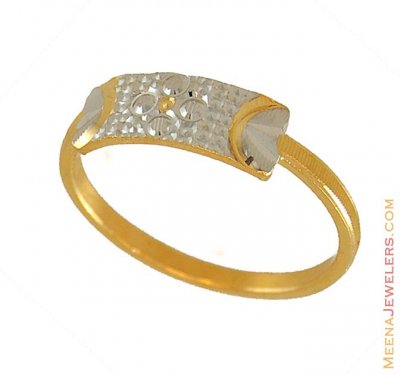 22Kt Gold Two Tone Ring ( Ladies Gold Ring )