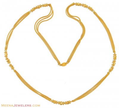 22K Multi Layered Chain (26 Inches) ( 22Kt Long Chains (Ladies) )