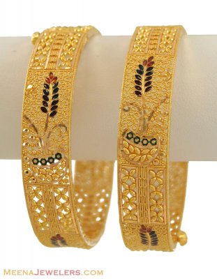 Gold Meenakari Kadas (22 Karat) ( Kadas )