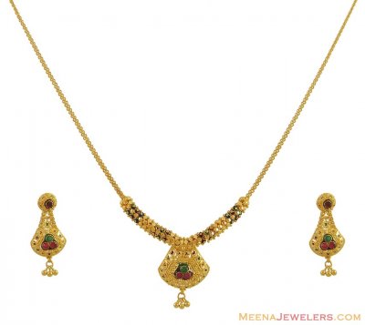 22Kt Gold Meenakari Set ( Light Sets )