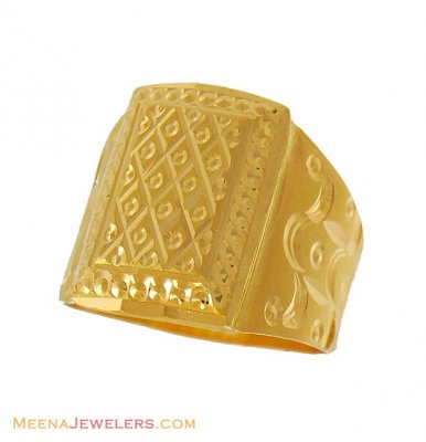 22k Fancy Mens Ring ( Mens Gold Ring )