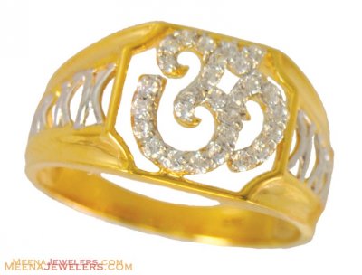 22k OM Mens Stones Ring ( Mens Signity Rings )