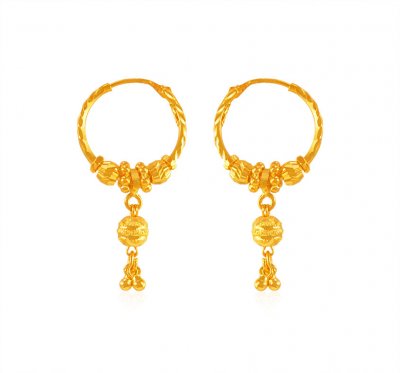 22K Gold Hoops ( Hoop Earrings )