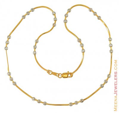 Two Tone Gold Ball Chain ( 22Kt Gold Fancy Chains )